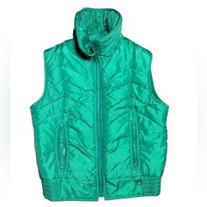 Vintage SKYR Green Quilted Ski Vest 70's 80's Ladies Size L Retro Gorpcore